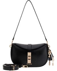 Guess - Schultertasche Umhängetasche Brooke Shoulder Bag Black schwarz - Lyst