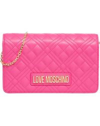 Love Moschino - Damen lettering logo Umhangetasche fuxia - Lyst