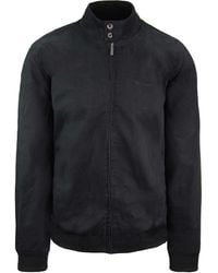 Ben Sherman - Harrington Long Sleeve Zip Up S Black Cotton Bomber Jacket - Lyst
