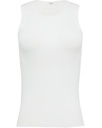 S.oliver - Geripptes Feinstrick-Top im Slim Fit Creme 42 - Lyst