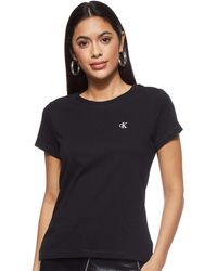 Calvin Klein - T-Shirt Kurzarm Ck Embroidery Rundhalsausschnitt - Lyst