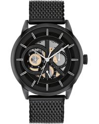 Calvin Klein Analoge Multifunctionele Quartz Horloge Voor Mannen Met Zwarte Roestvrijstalen Mesh Armband - 25200214, Zwart,