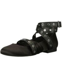 Kenneth Cole New York Womens Wade Ballet Flat with Strap Detail Velvet
