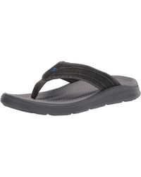 skechers men's jayline flip flop brown