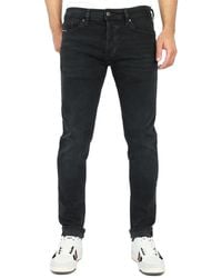 DIESEL - Men's Slim Tapered Fit Tube Jeans - Tepphar-x, Size: W33, Colour: Rb064 - Black, Length: L32, Black, 33 W/32 L - Lyst