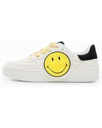 Desigual - New Fancy Smiley White Low Top Sneakers 23wskp23 - Lyst