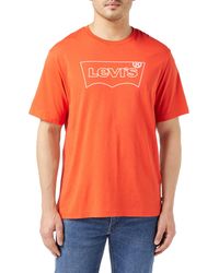 Levi's - Ss Relaxed Fit Tee Outline Bw Red Clay - Lyst