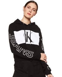Calvin Klein Blocking Statement Logo Hoodie Suéter - Negro