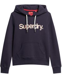 Superdry - Sweat à capuche pour femme avec logo Core aspect métallisé - Lyst