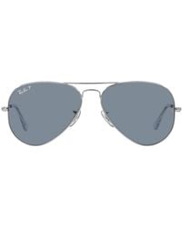 Ray-Ban - Occhiali da sole RB3025 AVIATOR LARGE METAL 001/3M colore Oro lente blu taglia 62 mm - Lyst