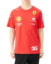 PUMA - Shirt Charles Leclerc Scuderia Ferrari 2024 pour s - Vitesse Rouge - Taille: - Lyst
