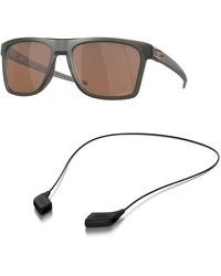 Oakley - Sunglasses Bundle: Oo 9100 910002 Leffingwell Matte Grey Smoke P Accessory Shiny Black Leash Kit - Lyst