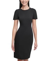 Calvin Klein - Short Sleeved Princess Seamed Sheath Dress - Lyst