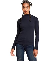 G-Star - G-Star para Mujer Top Slim Rib Mock - Lyst