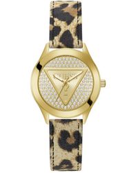 Guess - Watch Glitz Plaque Gw0745l2 Leather - Lyst