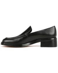 Vince - S Doris Block Heel Loafer Black Leather 5.5 M - Lyst