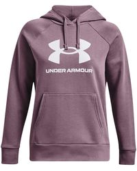 Under Armour - Rival Fleece Big Logo Hoodie Sweatshirt Voor - Lyst