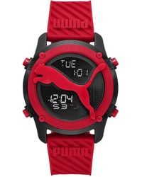 PUMA - Digital Quartz Watch With Polyurethane Strap P5100 - Lyst