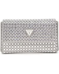 Guess - Zalina Mini Flap Clutch Silver - Lyst