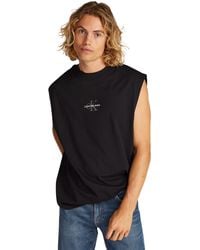 Calvin Klein - Ck Jeans Monologo Sleeveless Tee J30j327493 - Lyst
