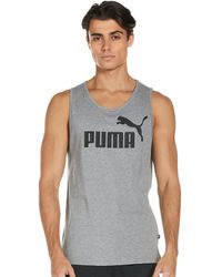 PUMA - Essentials Tank Top Medium Gray Heather 3xl - Lyst