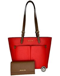 Michael Kors - Jet Set Travel Md Doulbe Pocket Tote Bundled With Large Trifold Wallet And Purse Hook - Lyst