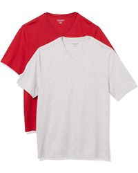 Amazon Essentials Regular-fit Short-sleeve V-neck T-shirt - Red