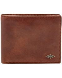 Fossil - Ryan Leather Rfid-blocking Bifold With Coin Pocket Wallet - Lyst