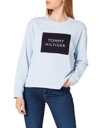 Tommy Hilfiger Oversized Open-nk Sweatshirt LS Sudadera para Mujer