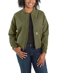 Carhartt Canvas Crawford Bomber Jacket ( Brown) Women's Coat in Olive  (Green) - Lyst