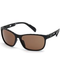 adidas - SP0014 02E 62MM Matte Black / Brown Lenses Square Sunglasses for + BUNDLE With Designer iWear Complimentary Eyewear Kit - Lyst