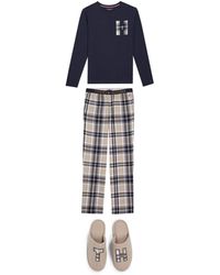 Tommy Hilfiger - M02989 -Schlafanzug + Hausschuhe aus Baumwolle - Lyst