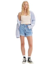Levi's - Short Rolled 80s Mom Med Indigo-Finition Plate Fat Finish - Lyst