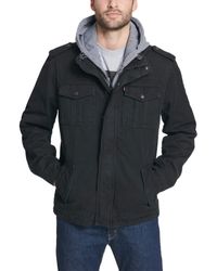 Levi's - Washed Cotton Military Jacket With Removable Hood - Lyst