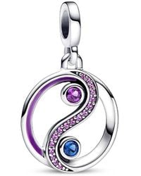 PANDORA - Me Sterling Silver Yin & Yang Medallion Charm In Purple And Blue - Lyst
