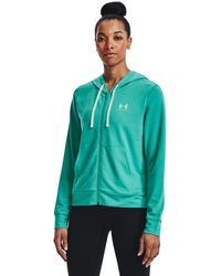 Under Armour - S Rival Terry Full Zip Hoodie Green Xl - Lyst