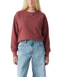 Levi's - Heritage Crewneck Sweatshirt Burgundy Red S - Lyst