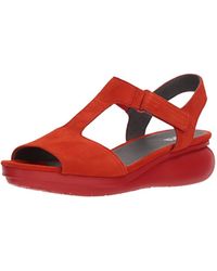 Camper Balloon, Sandalias con Tira Vertical para Mujer - Rojo