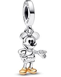 PANDORA - Disney 100th Anniversary Mickey Mouse Lab-created Diamond Dangle Charm 792812c01 - Lyst