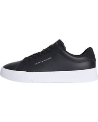 Tommy Hilfiger - Sneaker Low Court Leather Detail Essential - Lyst