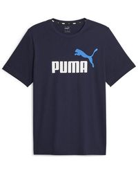 PUMA - T-shirt Merk Model Ess+ 2 Col Logo Tee - Lyst