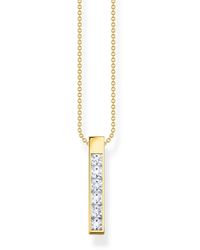 Thomas Sabo - Collana con pietre bianche in argento Sterling 925 placcato oro giallo 750 - Lyst