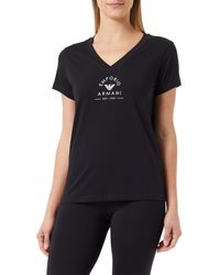 Emporio Armani - Kultiges Loungewear-T-Shirt aus Stretch-Baumwolle mit Logoband - Lyst
