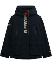 Superdry - Kapuzen-Windbreaker mit Stickerei Finster Marineblau XL - Lyst