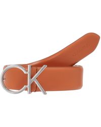 Calvin Klein - Re-lock Logo Belt 3.0 Cm Leather - Lyst
