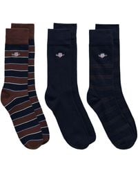 GANT - Shield Tie Stripe Socks 3-pack Gb - Lyst