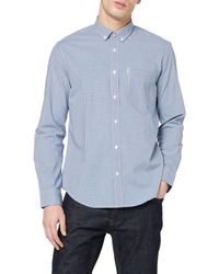 Ben Sherman Mini House Gingham Casual Shirt - Blue
