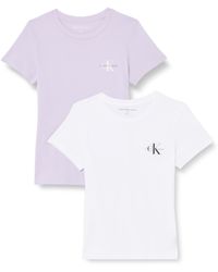 Calvin Klein - 2-pack Monologo Slim Tee J20j219734 S/s T-shirts - Lyst