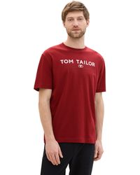 Tom Tailor - 1043276 Basic T-Shirt mit Logo-Print - Lyst