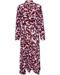 S.oliver - Midi-Kleid aus Viskose mit Eingrifftaschen rubinrot 36 - Lyst